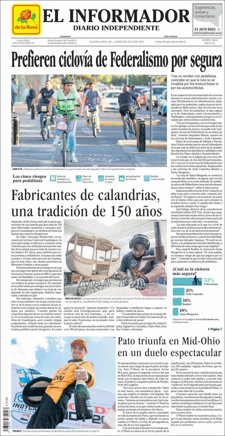 Portada de El Informador (México)