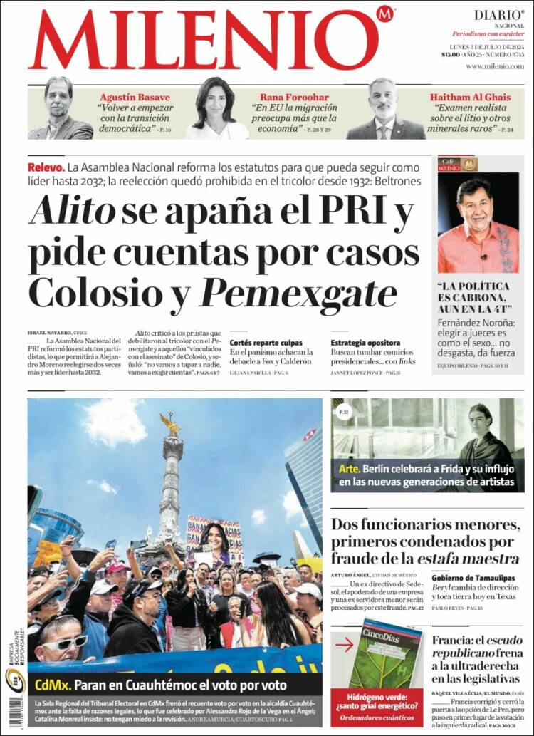 Portada de Milenio (México)