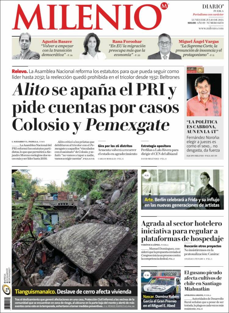 Portada de Milenio de Puebla (México)