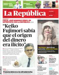 Portada de La Republica (Perú)