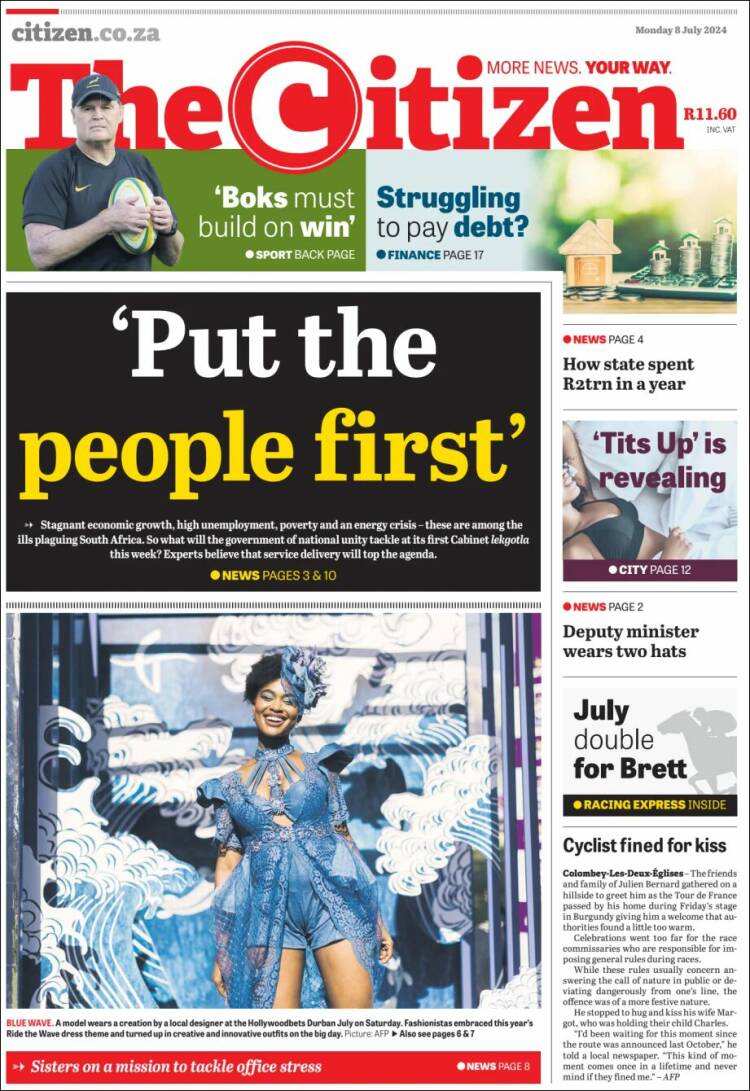 Portada de The Citizen (Sud&aacute;frica)