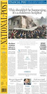 Portada de The National Post (Canadá)