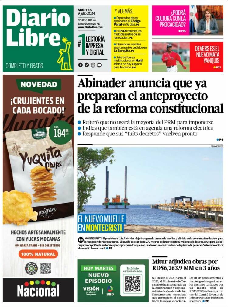 Portada de Diario Libre (R. Dominicana)