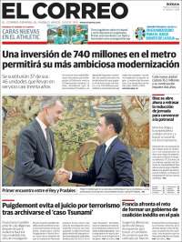 Portada de El Correo (España)