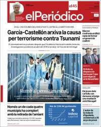 Portada de El Periódico de Catalunya (España)