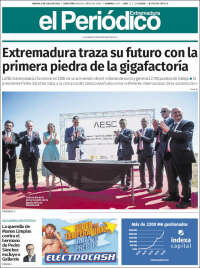 Portada de El Periódico de Extremadura (España)