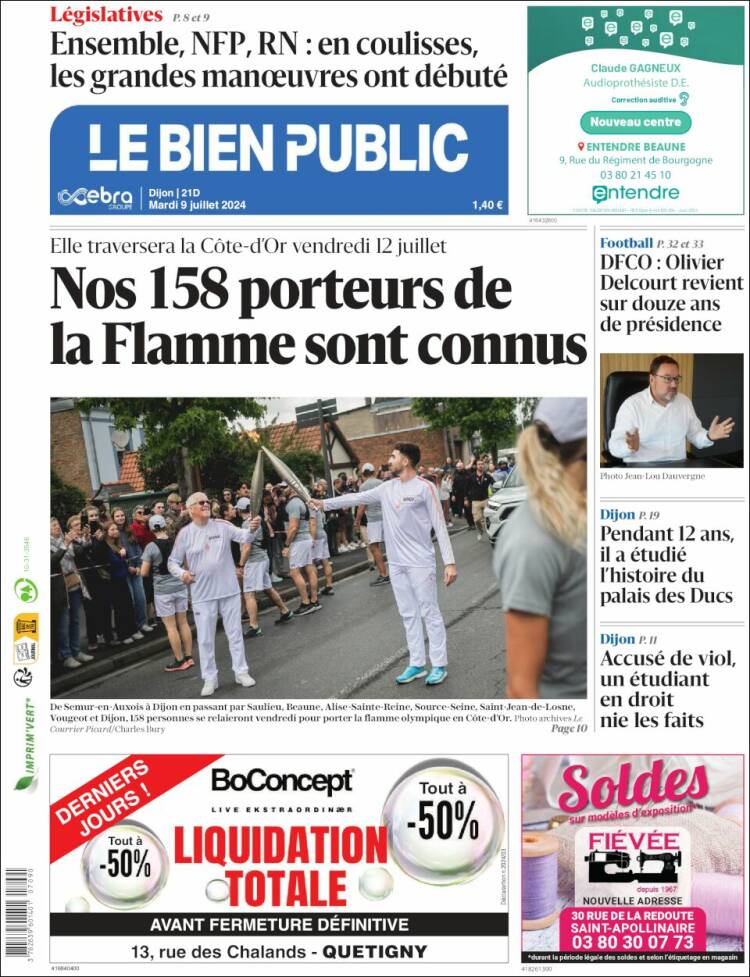 Portada de Le Bien Public (Francia)