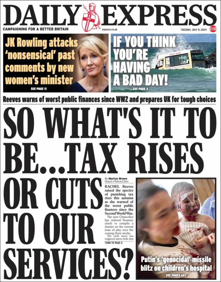 Portada de Daily Express (Reino Unido)