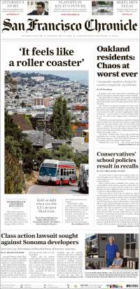 Portada de San Francisco Chronicle (USA)