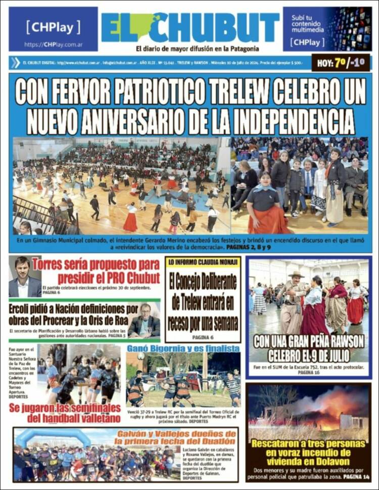 Portada de El Chubut (Argentina)