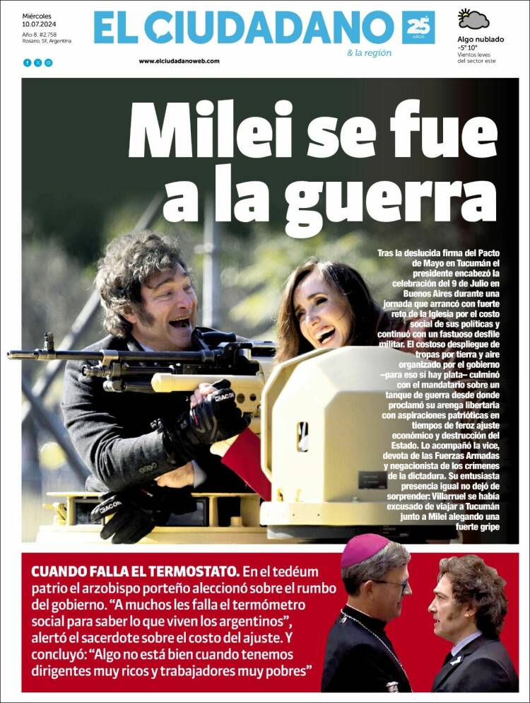 Portada de Diario El Ciudadano (Argentina)