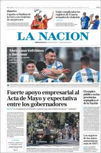 Portada de La Nación (Argentina)