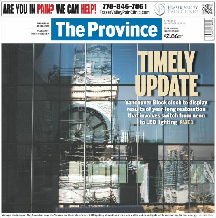 Portada de The Province (Canadá)