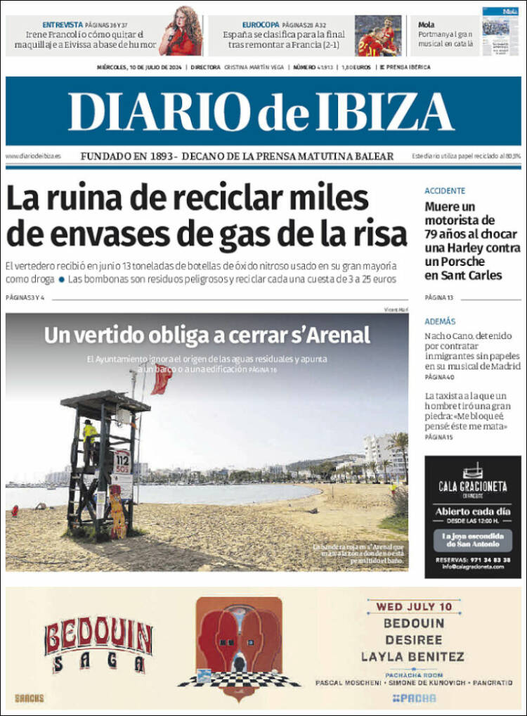 Portada de Diario de Ibiza (España)