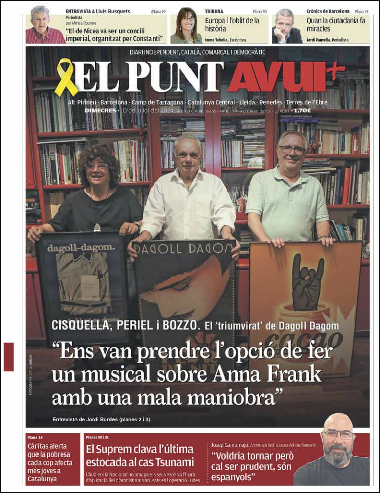 Portada de El Punt Avui (España)