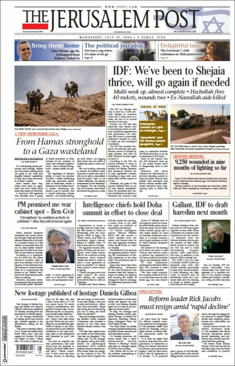 Portada de The Jerusalem Post (Israel)