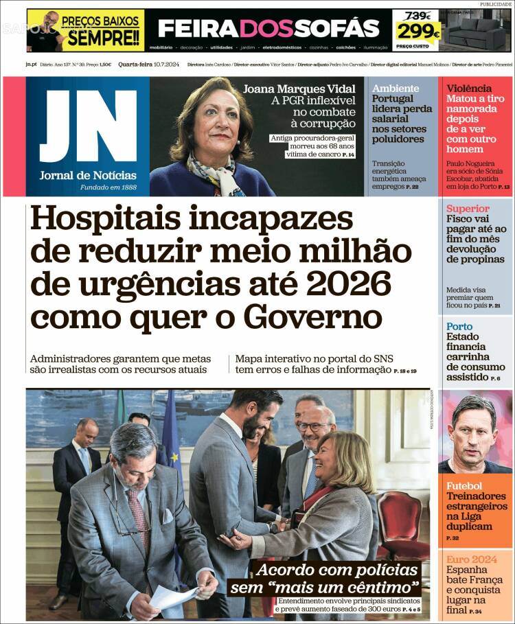 Portada de Jornal de Notícias (Portugal)