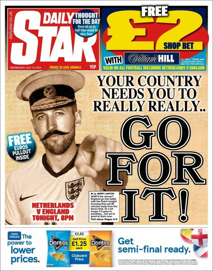Portada de Daily Star (Reino Unido)