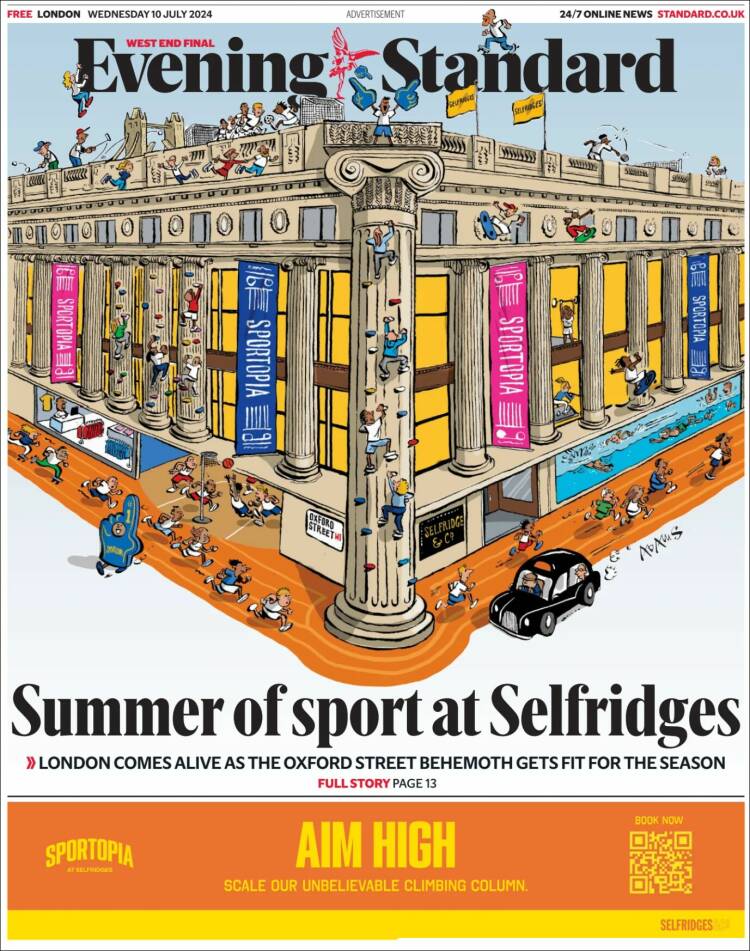 Portada de Evening Standard (Reino Unido)