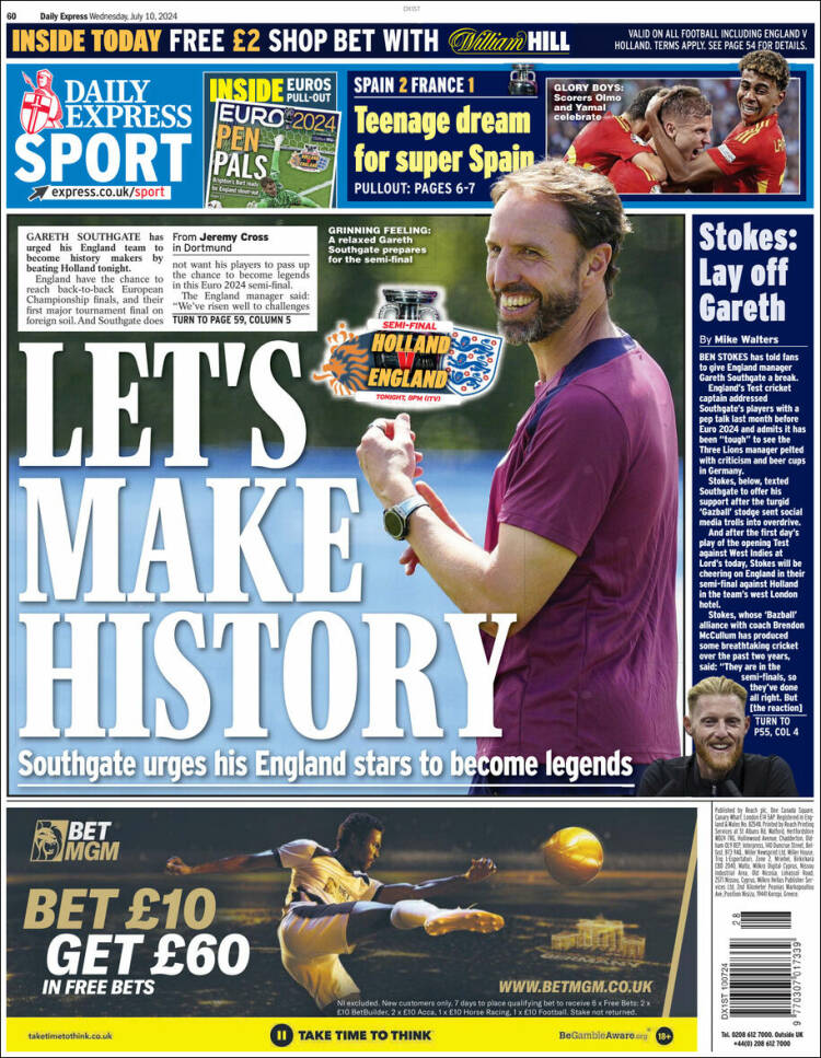 Portada de Express Sport (Reino Unido)