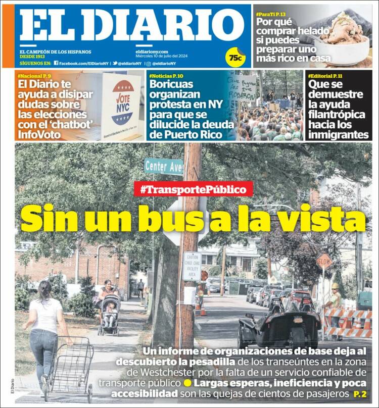 Portada de El Diario NY (USA)