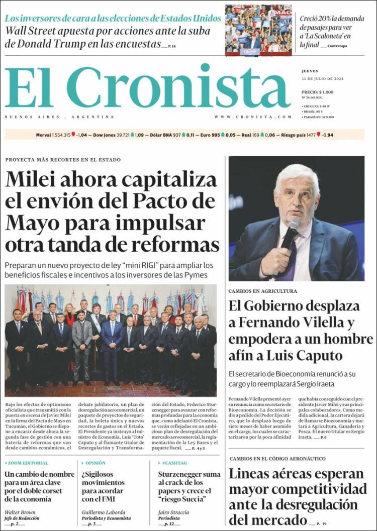 Portada de El Cronista Comercial (Argentina)