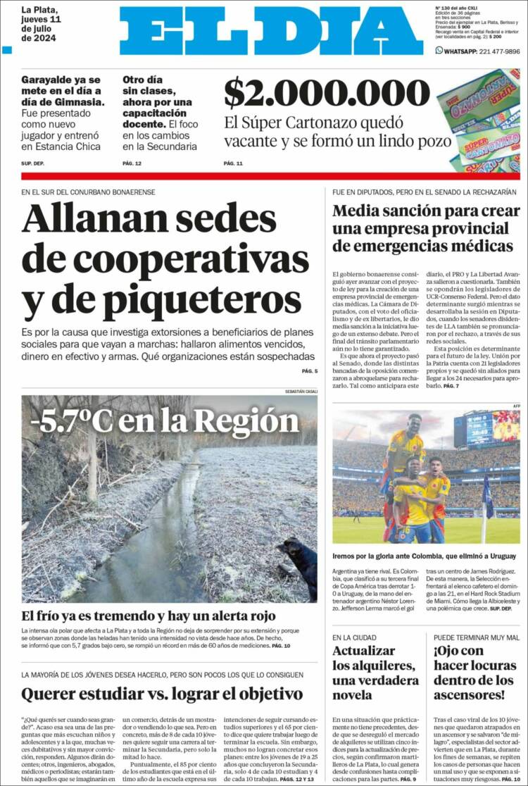 Portada de El Día de la Plata (Argentina)