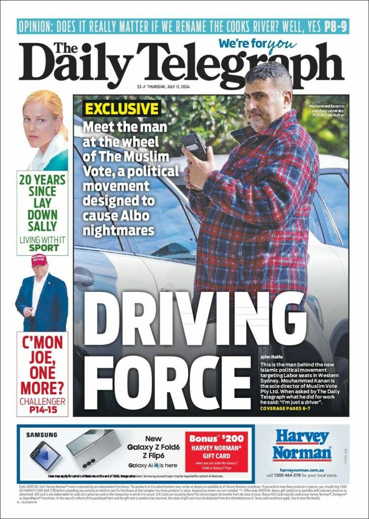 Portada de The Daily Telegraph (Australia)