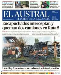 Portada de El Austral de Temuco (Chile)