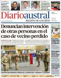 Portada de El Diario Austral de Valdivia (Chile)