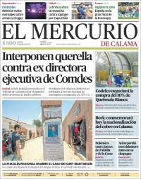 Portada de El Mercurio - Calama (Chile)