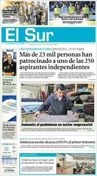 Portada de El Sur (Chile)