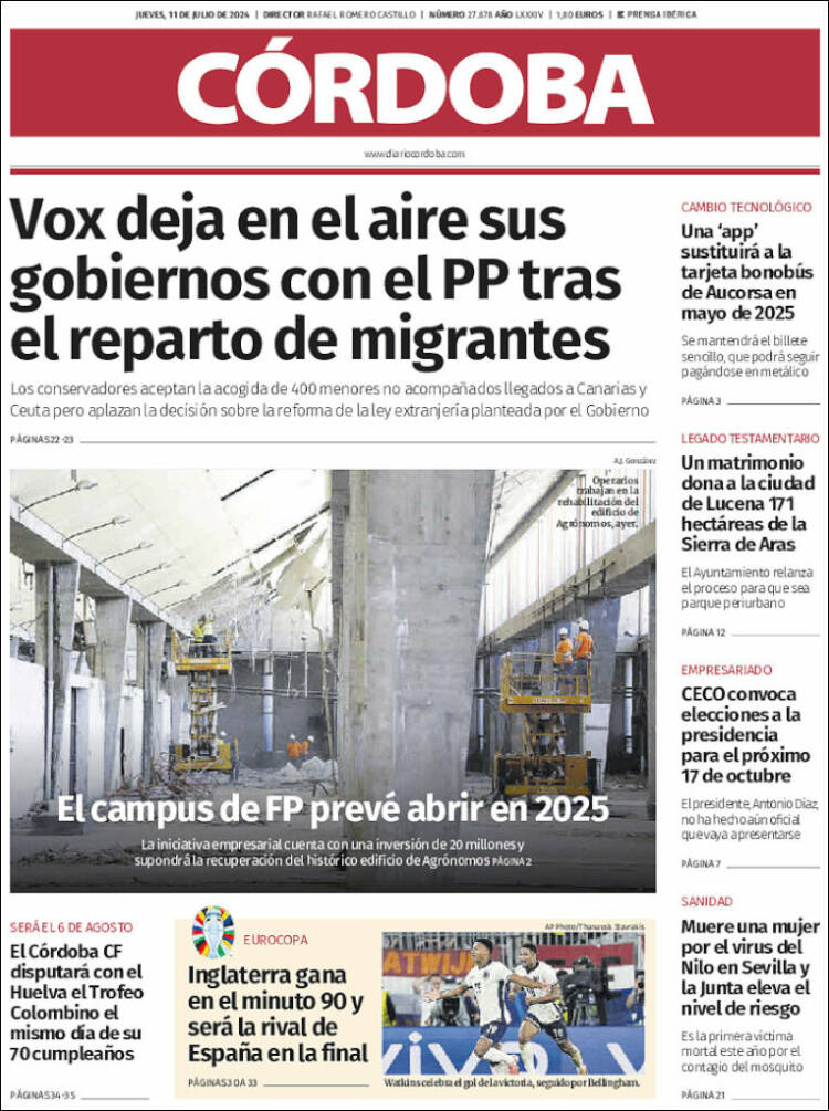 Portada de Diario de Córdoba (España)