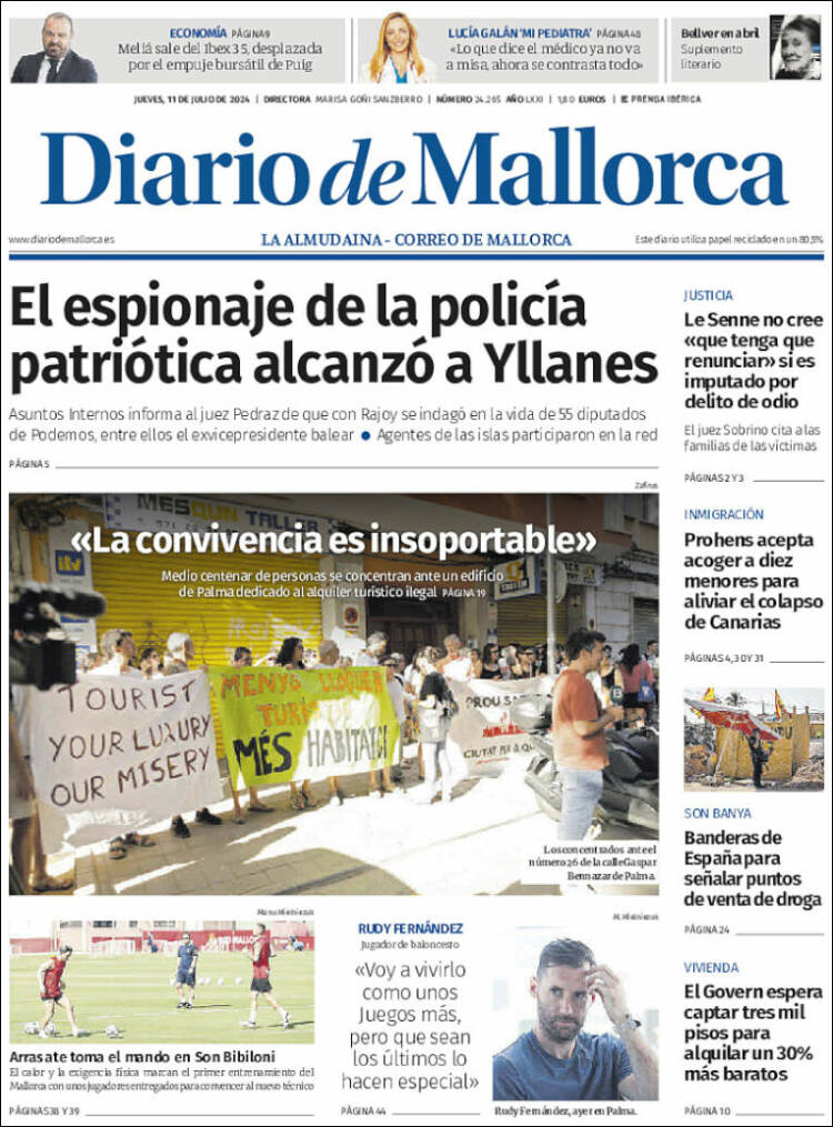 Portada de Diario de Mallorca (España)