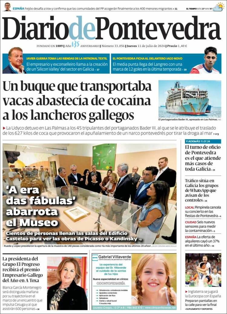 Portada de Diario de Pontevedra (España)