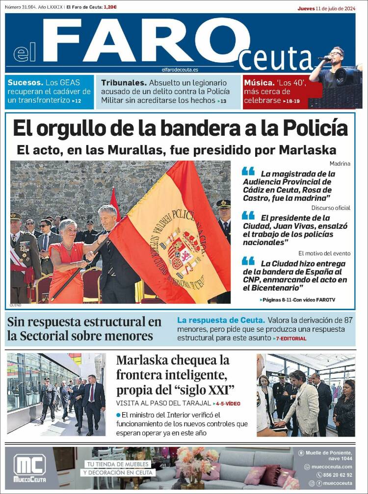 Portada de El Faro de Ceuta (España)
