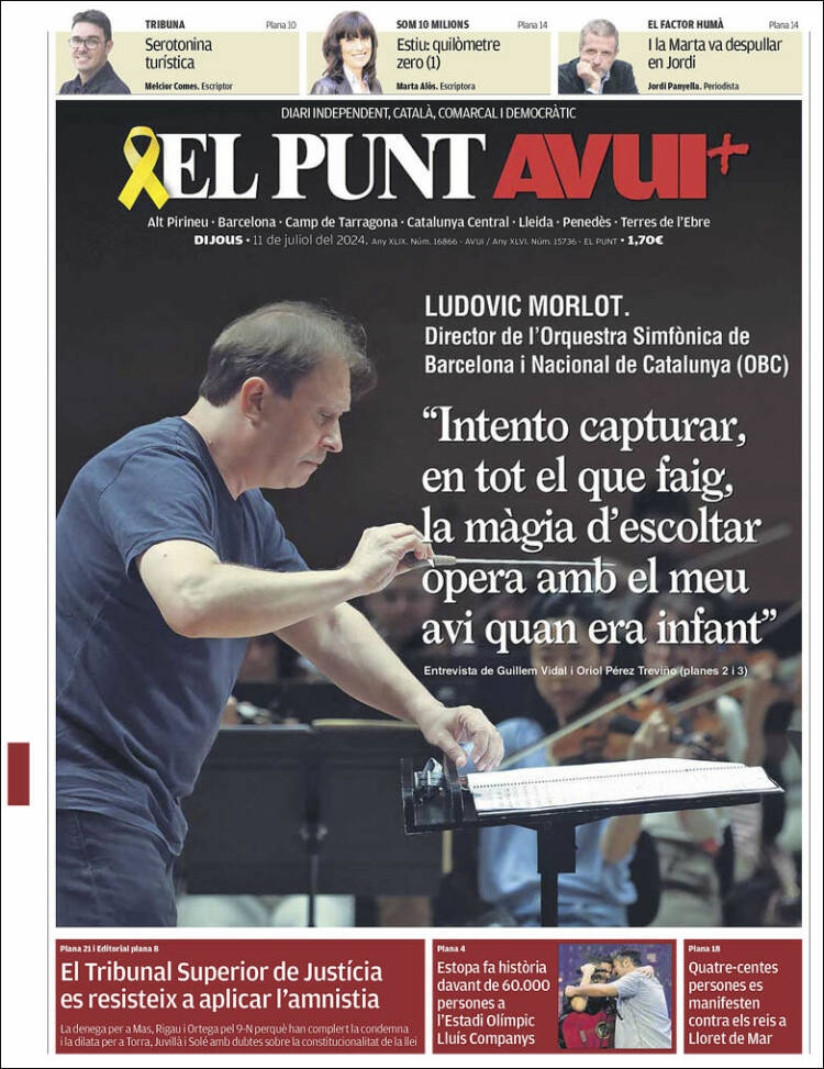 Portada de El Punt Avui (España)