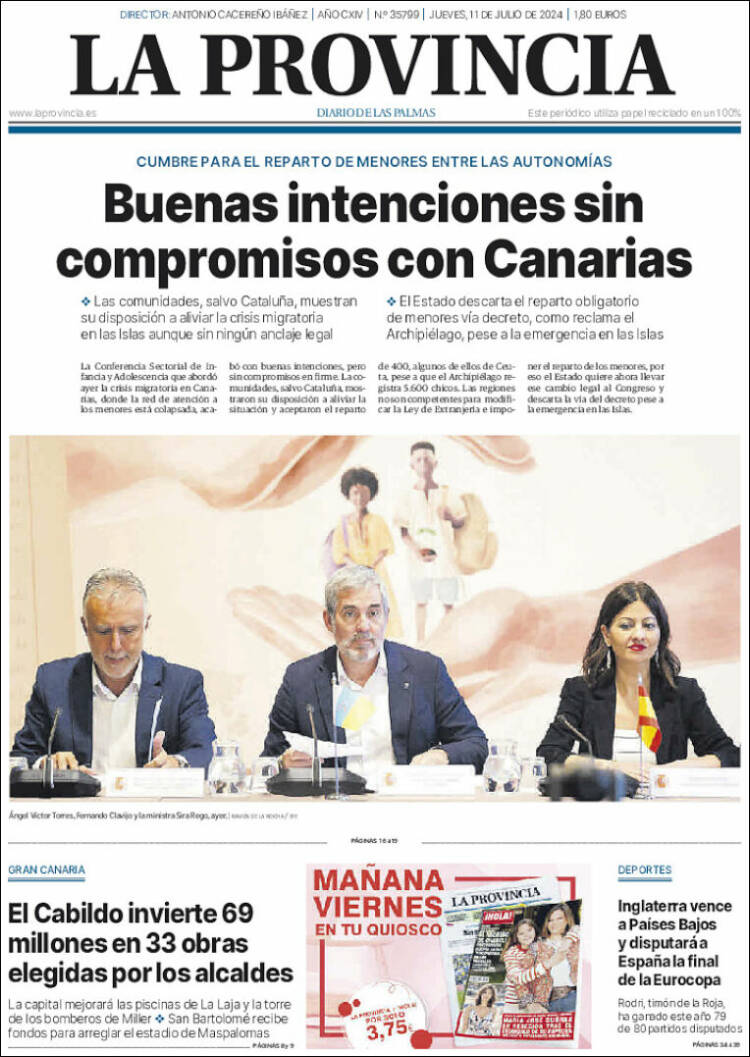 Portada de La Provincia (España)