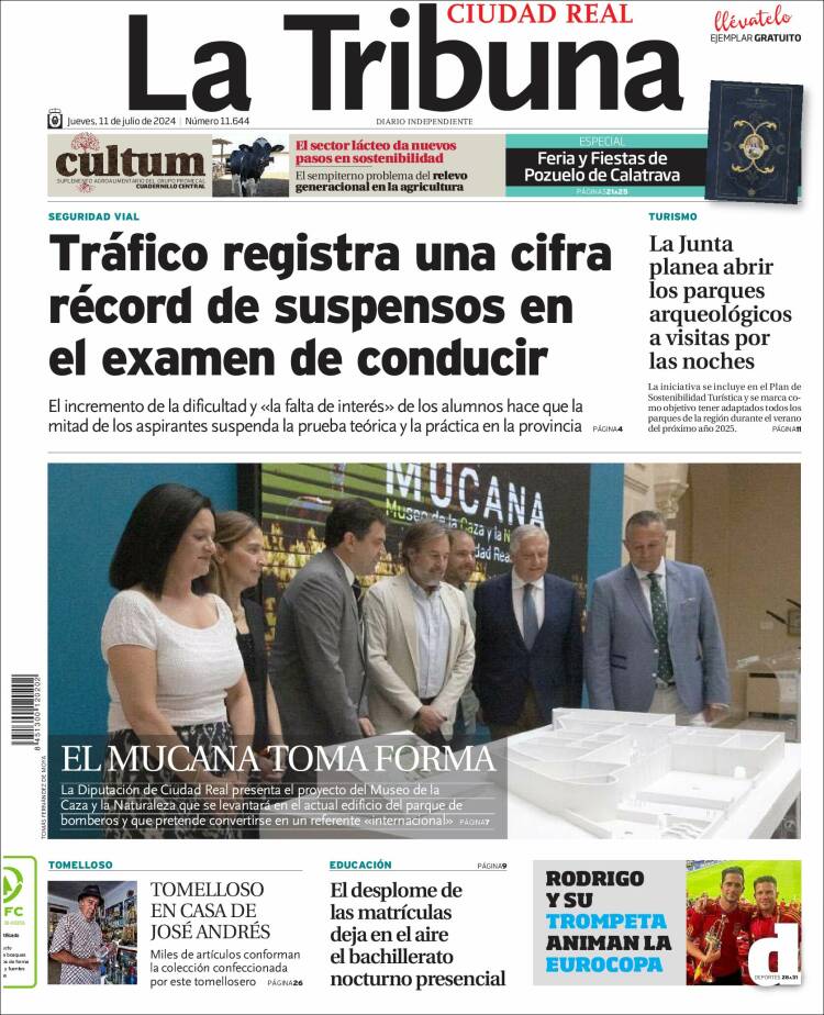 Portada de La Tribuna de Ciudad Real (España)
