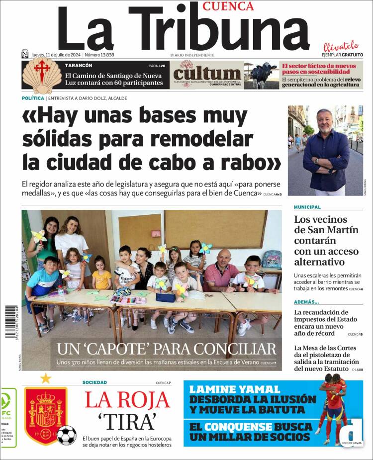 Portada de La Tribuna de Cuenca (España)