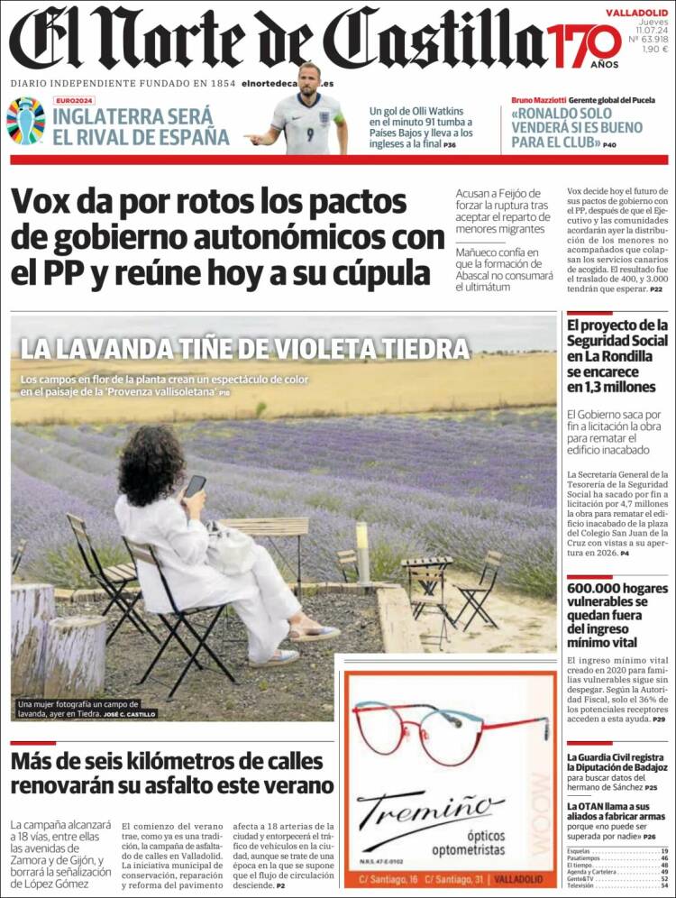 Portada de Norte de Castilla - Valladolid (España)