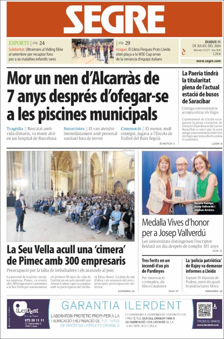 Portada de Segre (España)