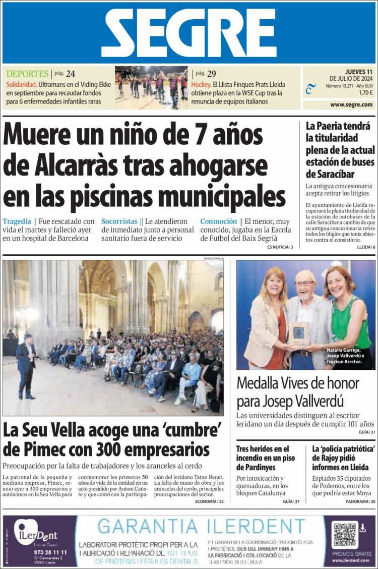 Portada de Segre  (España)