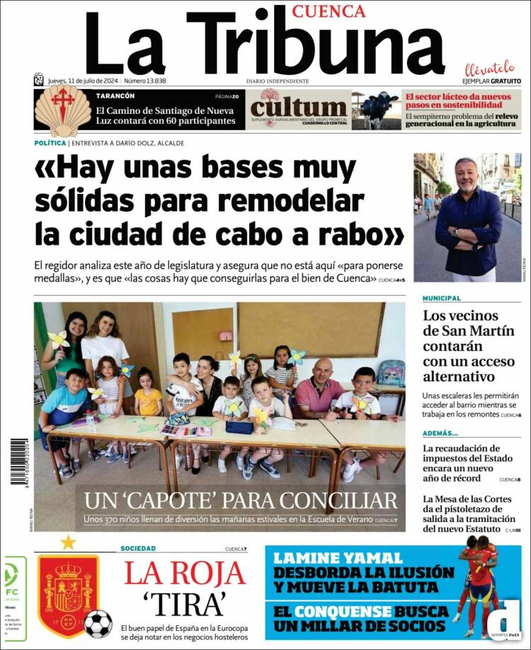 Portada de La Tribuna de Cuenca (España)