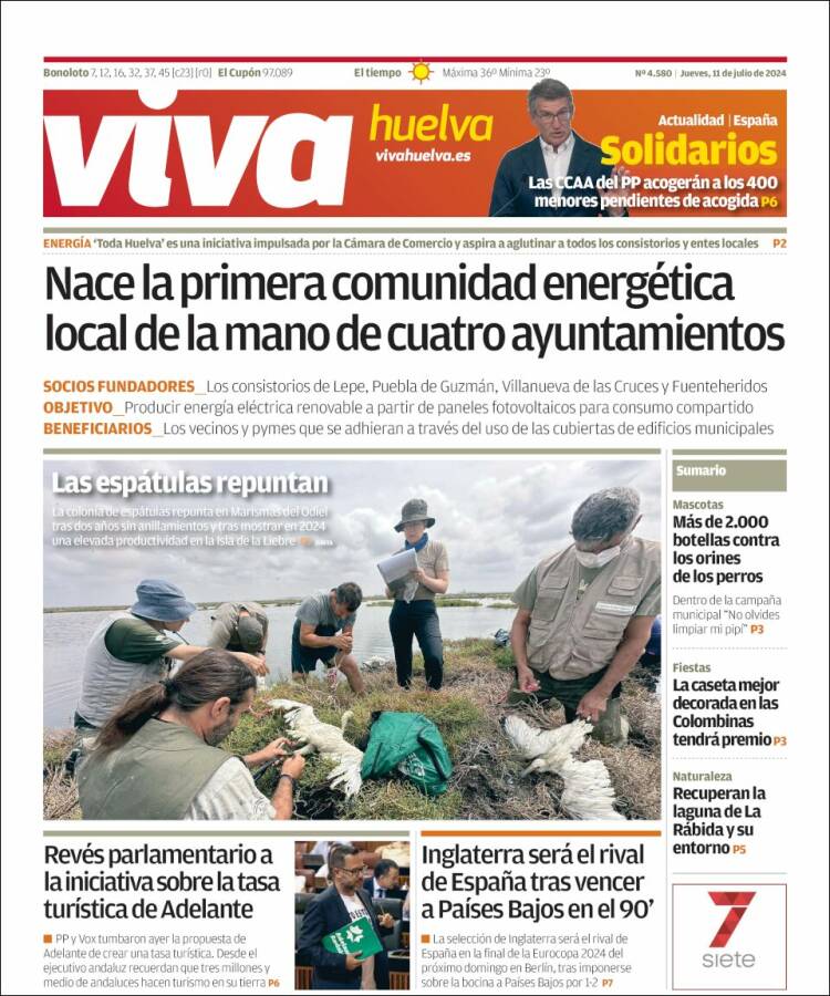 Portada de Viva Huelva (España)