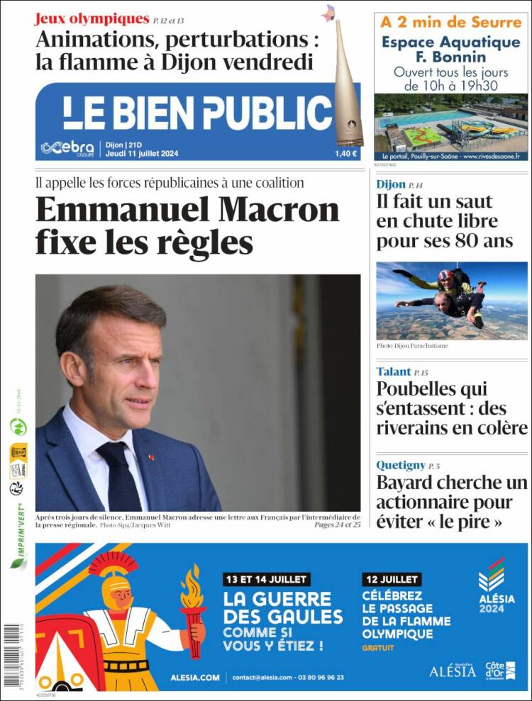 Portada de Le Bien Public (Francia)