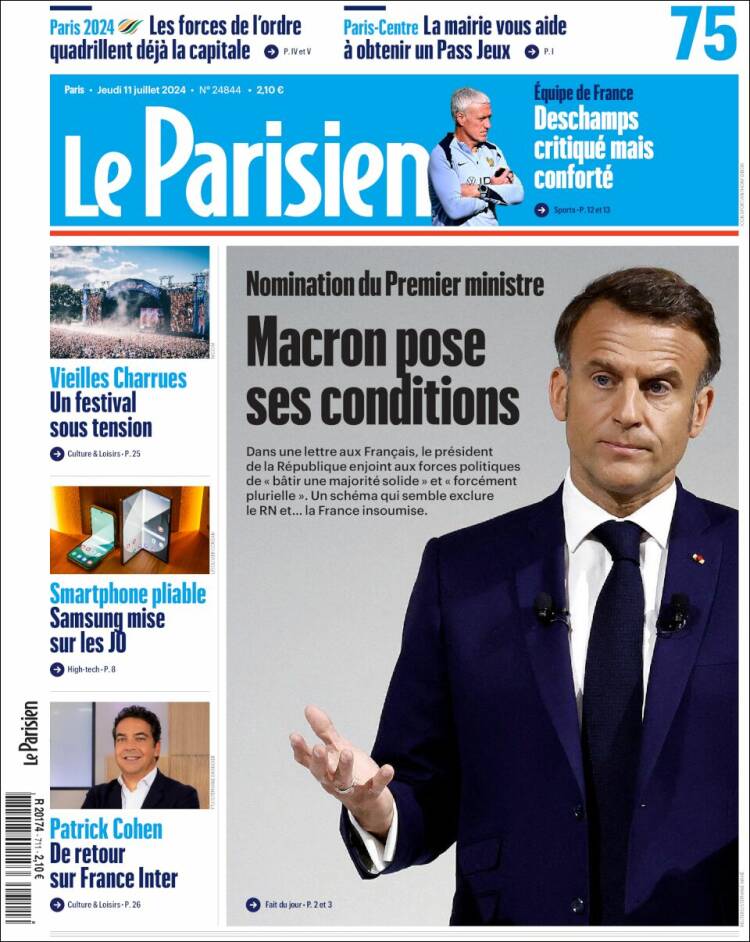 Portada de Le Parisien (Francia)