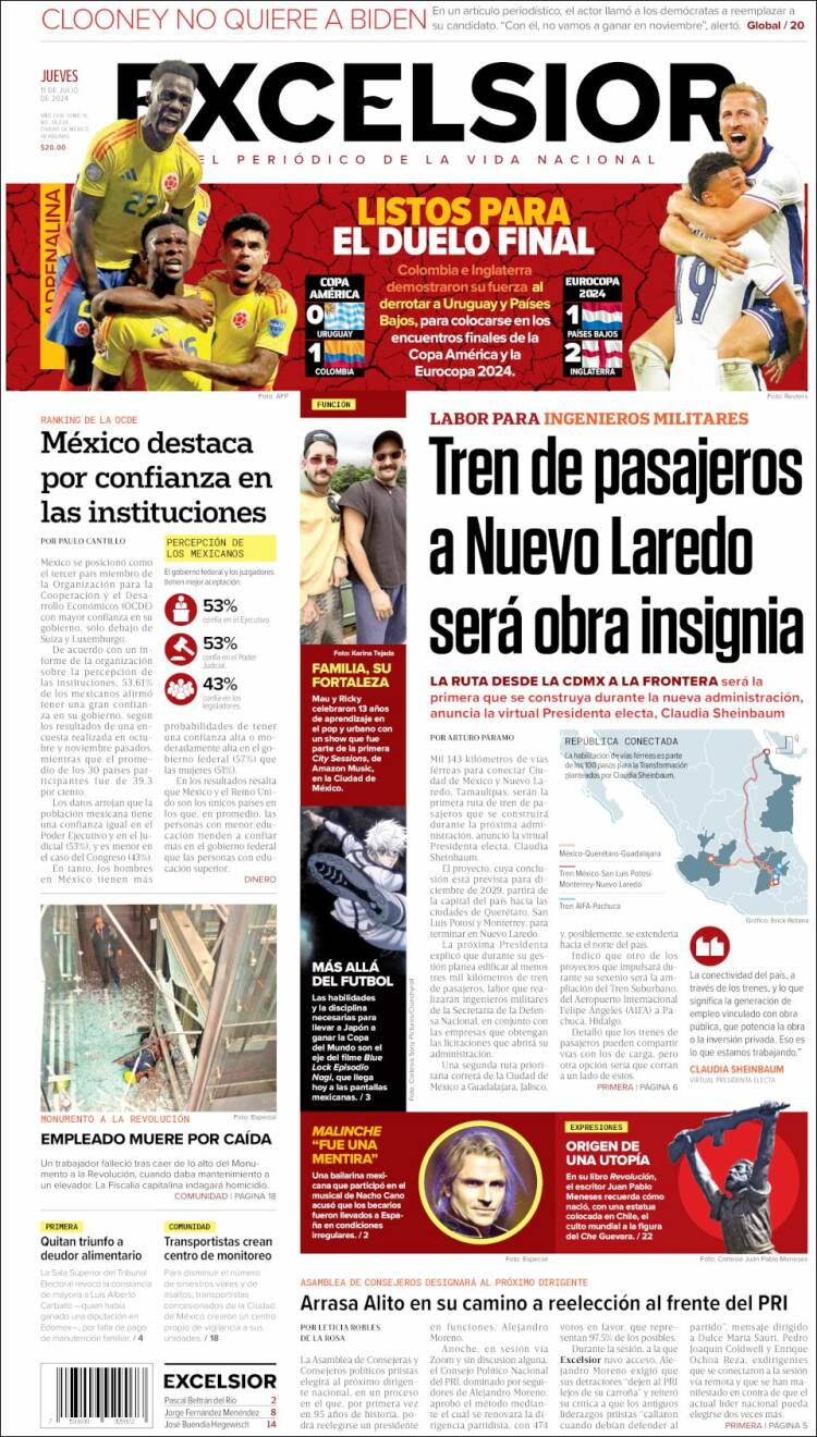 Portada de Excelsior (M&eacute;xico)