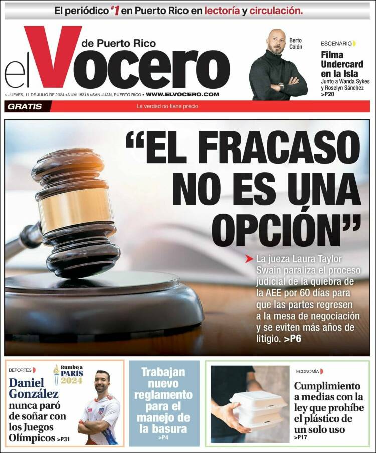 Portada de Vocero (Puerto Rico)