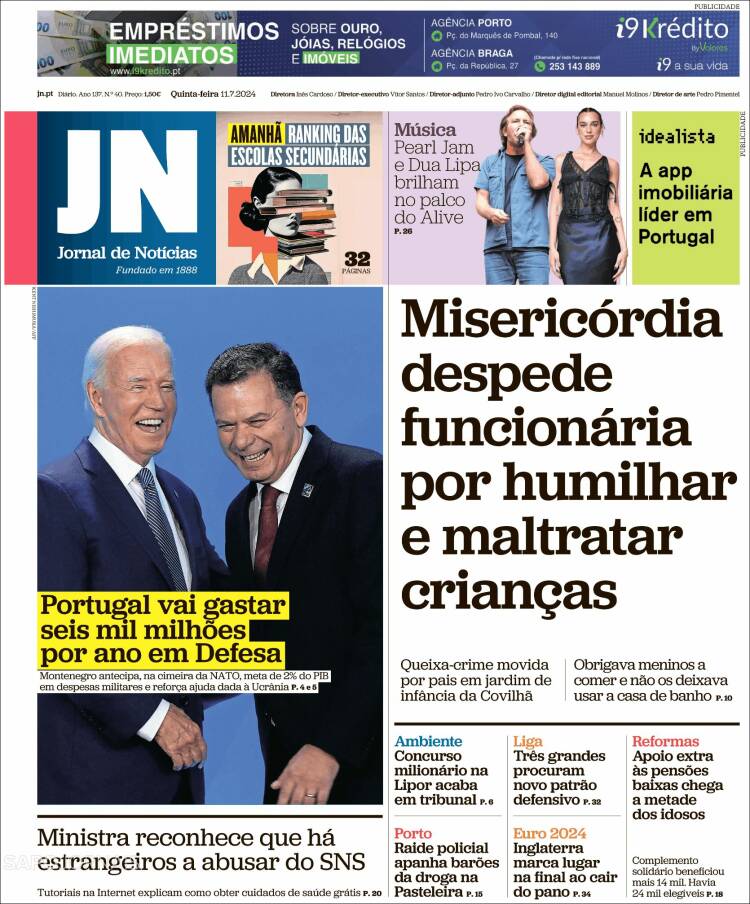 Portada de Jornal de Notícias (Portugal)